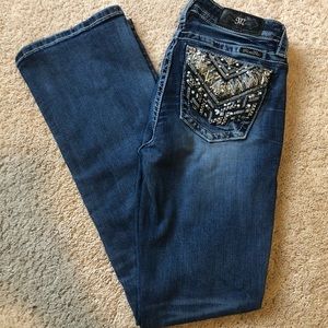 Miss Me Mid-Rise Boot Jeans - 29x34 -EUC